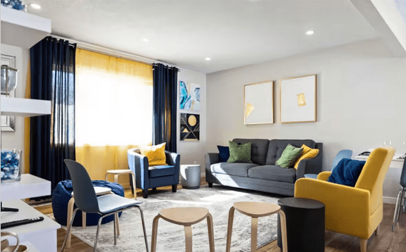 Chairs, table, welcoming room, beautiful, and people wanting this forward